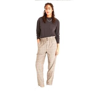 Madewell Glen Plaid Paperbag Tapered Pants sz 6 NEW